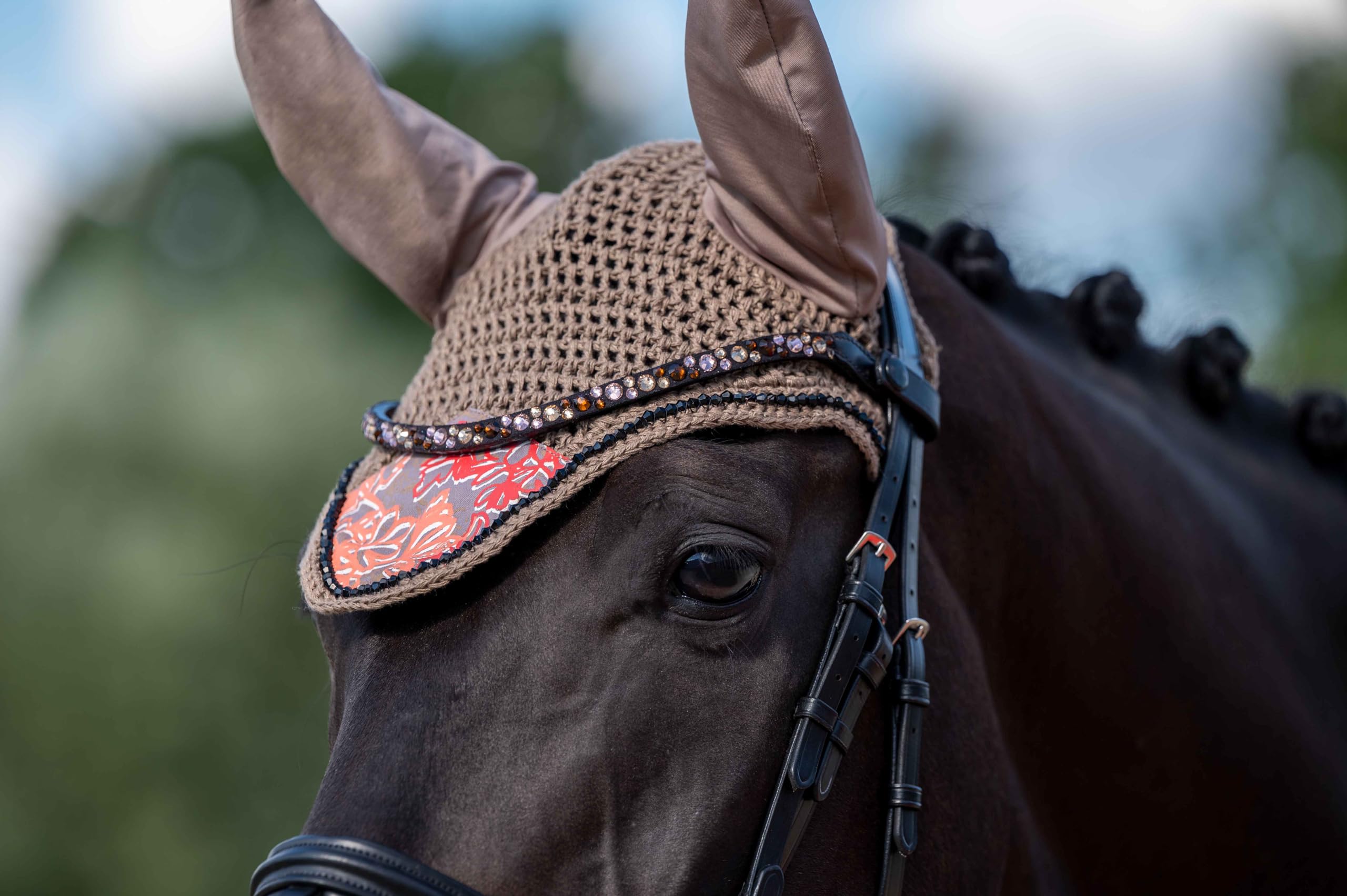 hkm-savona-style-fliegenhaube-taupe-vollblut image 4