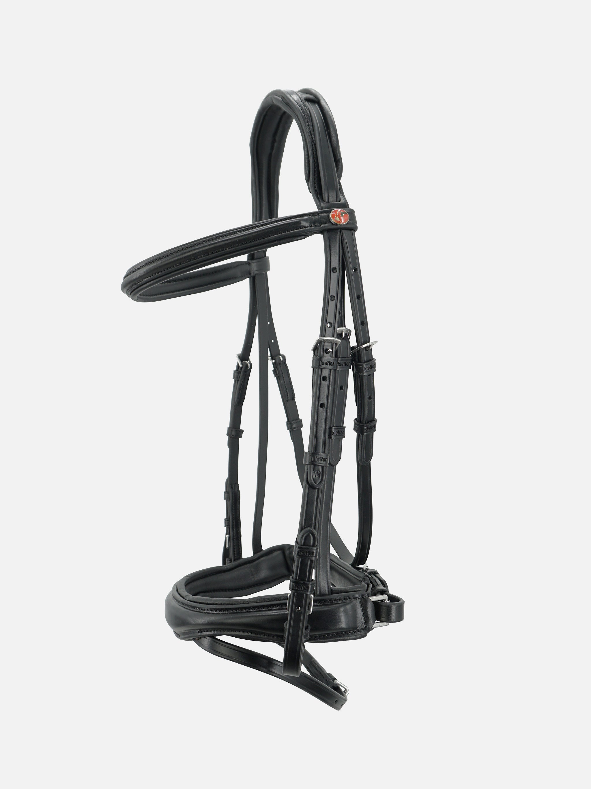 kieffer-trense-perseus-schwedisch-ledertrense-mit-comfort-kopfst-ck-und-gurtz-ge image 1