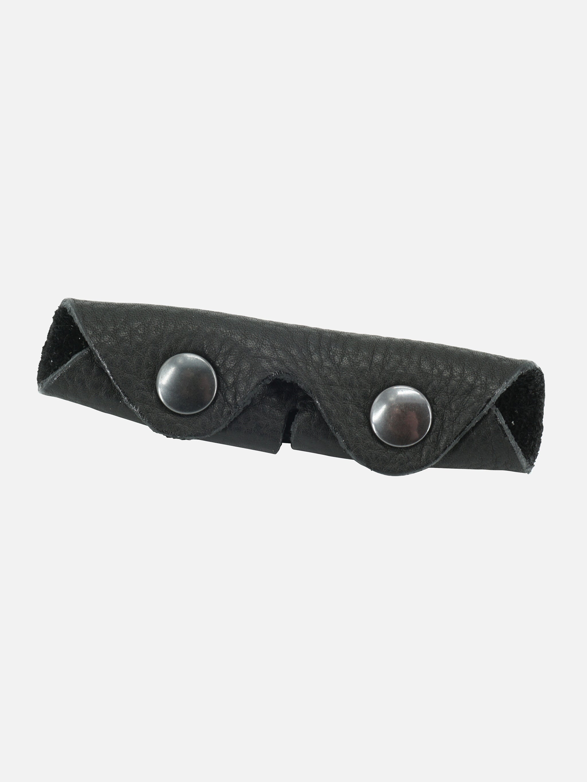 kieffer-kinnketten-unterlage-leder-schwarz-mit-druckkn-pfen image 1