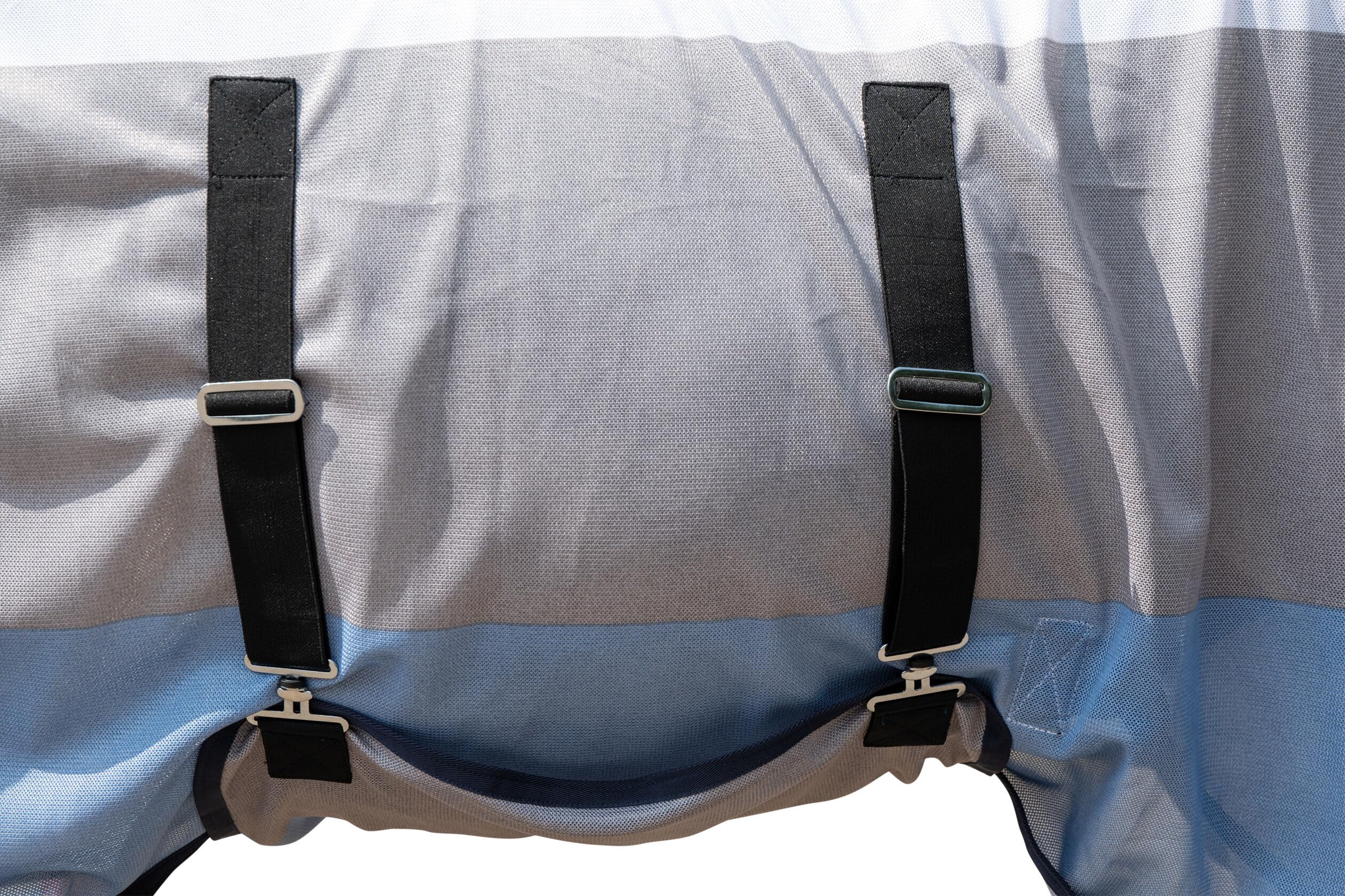 hkm-strong-fliegendecke-mit-halsteil-155-blau-wei-grau image 4