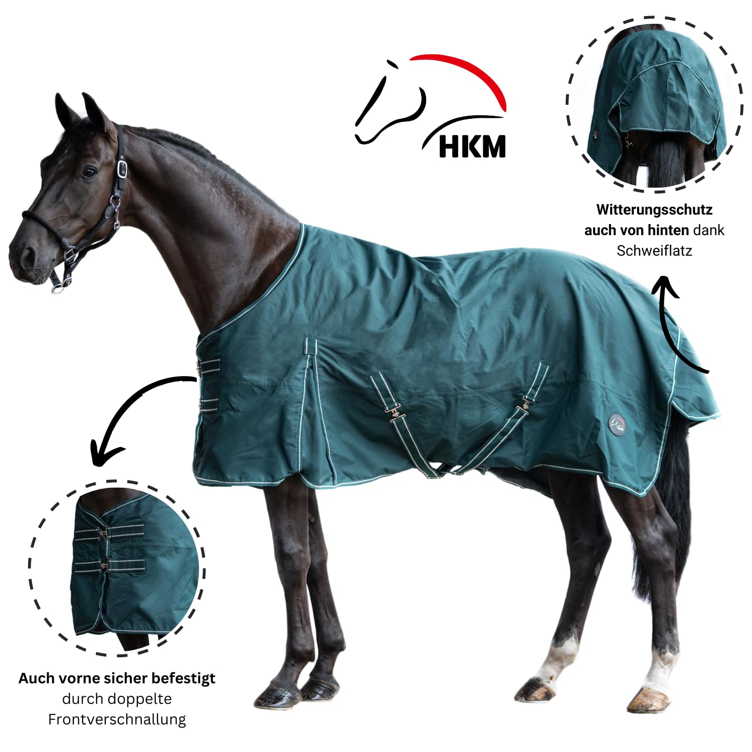 hkm-outdoor-pferdedecke-fleece-dunkelgr-n-400g-135cm image 4