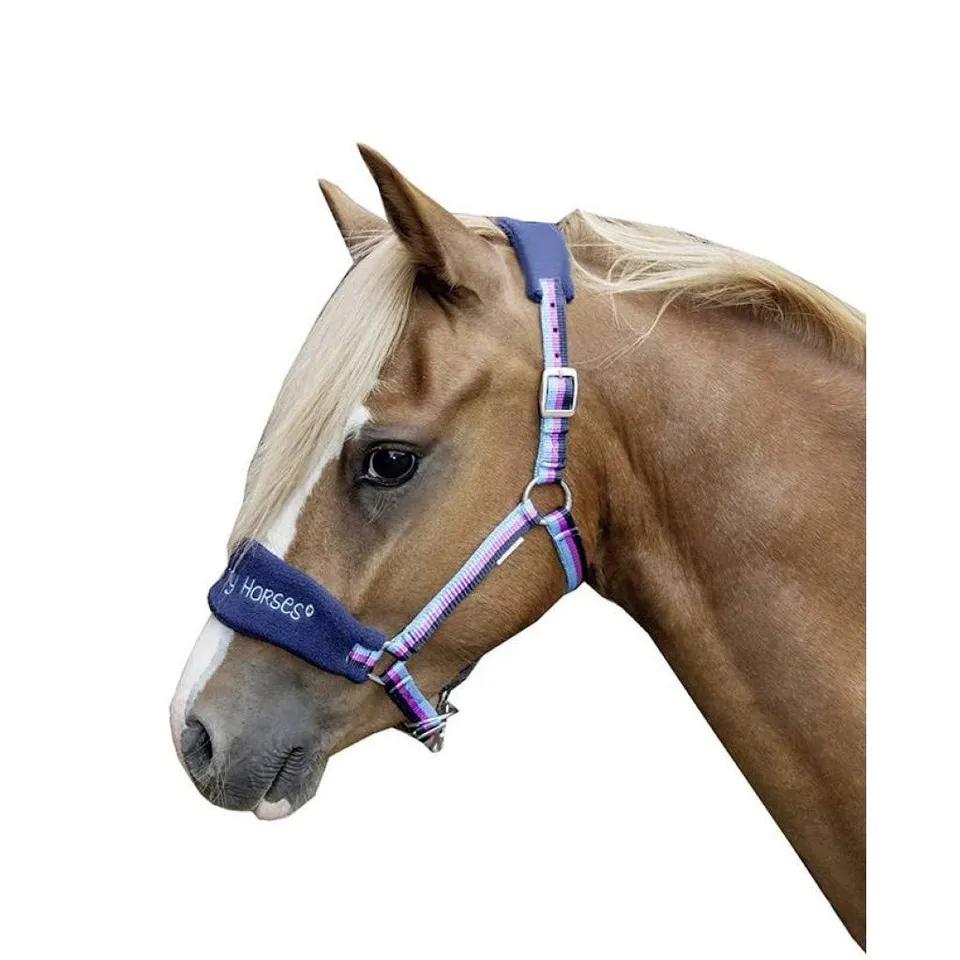 hkm-funny-halfter-dunkelblau-blau-dunkelpink-one-size image 1