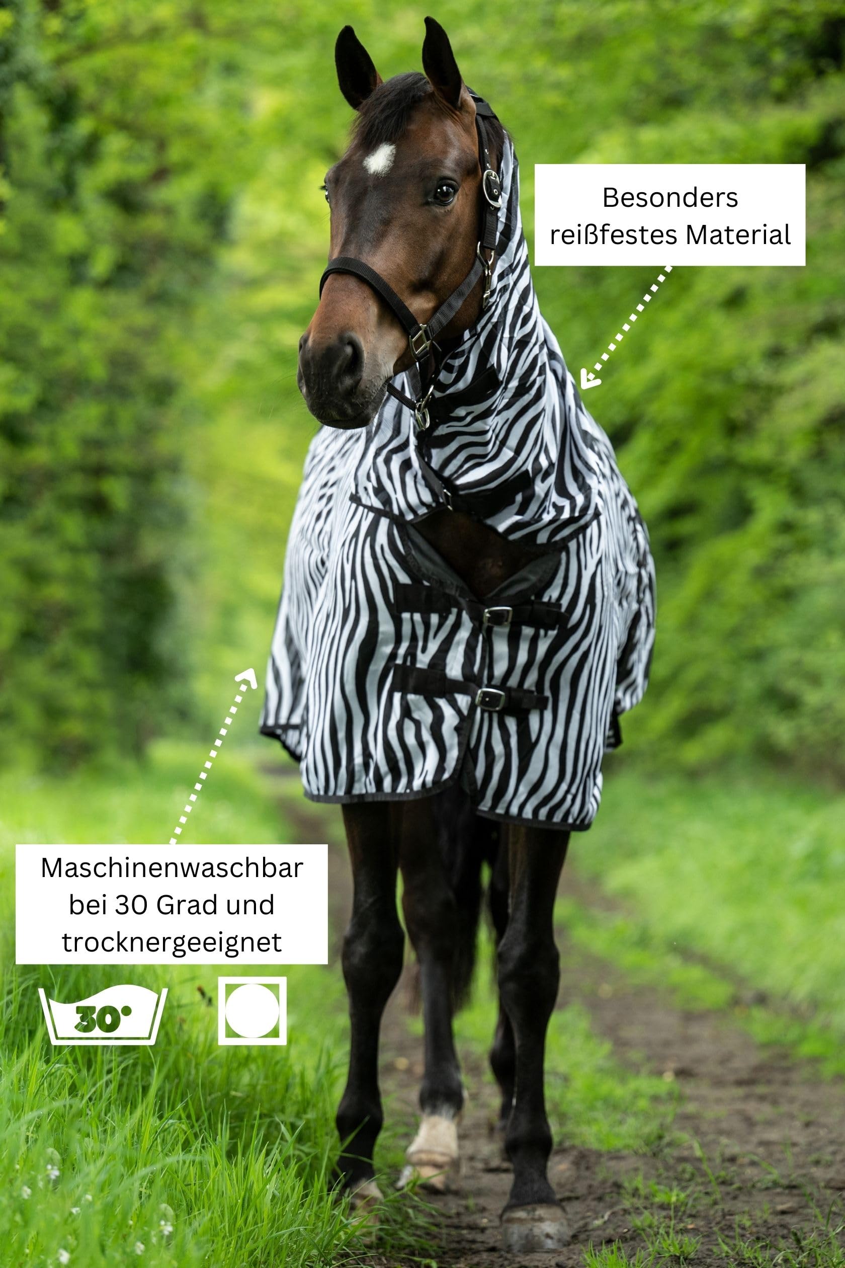 hkm-fliegendecke-mit-halsteil-zebra-mit-bauchlatz-gr-m image 7