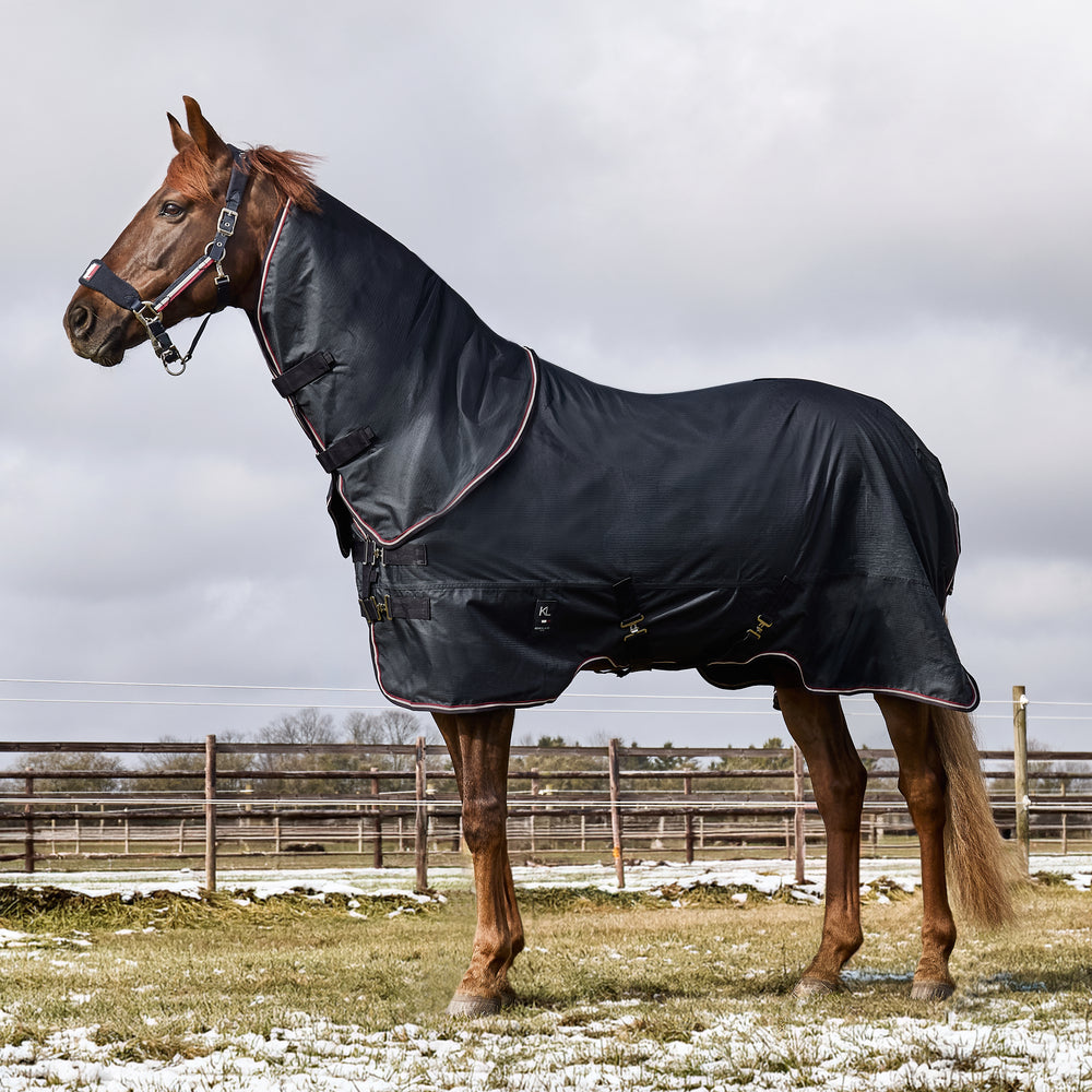 kingsland-equestrian-classic-weidedecke-200g-mit-abnehmbarem-halsteil-navy image 2