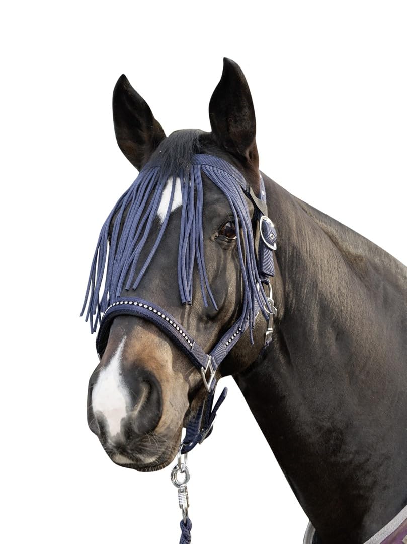 hkm-anti-fly-fliegenschutzstirnband-dunkelblau-warmblut image 3