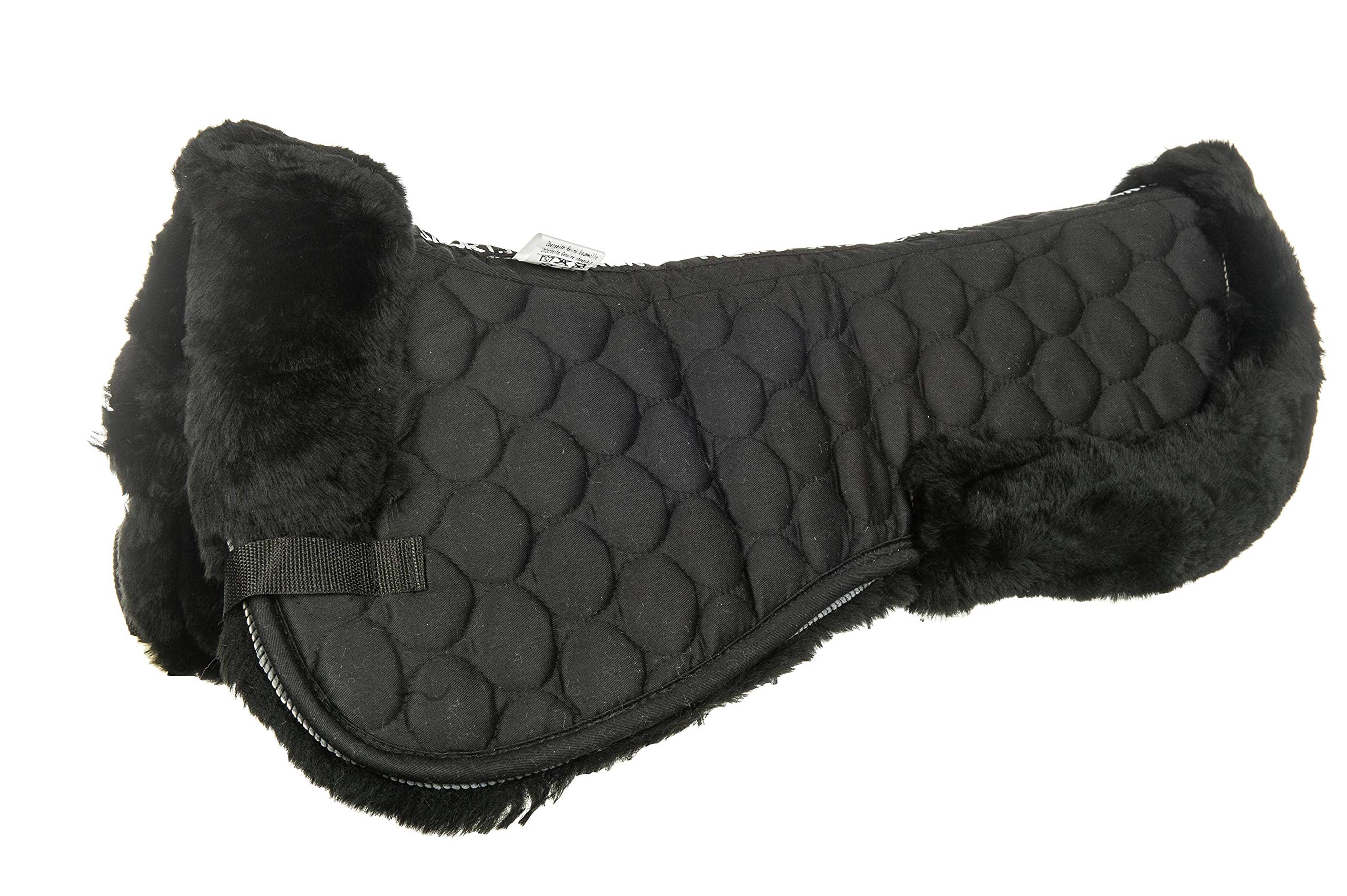 hkm-sattelkissen-aus-echt-lammfell-schwarz-sto-absorbierend image 1