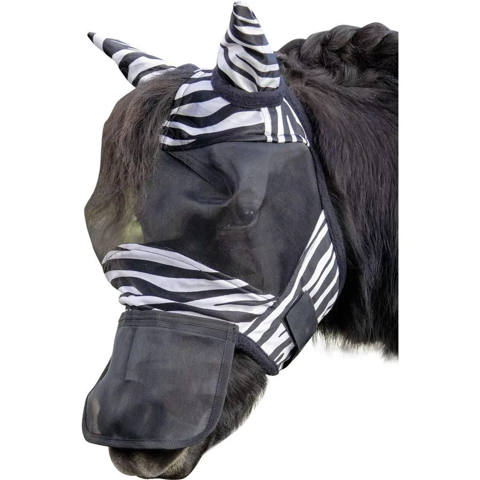 hkm-b6900-zebra-fliegengamaschen-dunkelblau-vollblut image 1