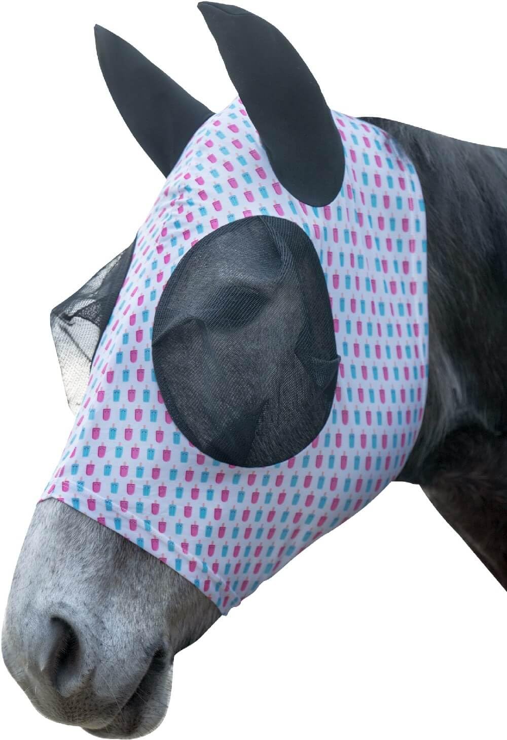 hkm-ice-cream-fliegenschutzmaske-wei-pink-warmblut image 1