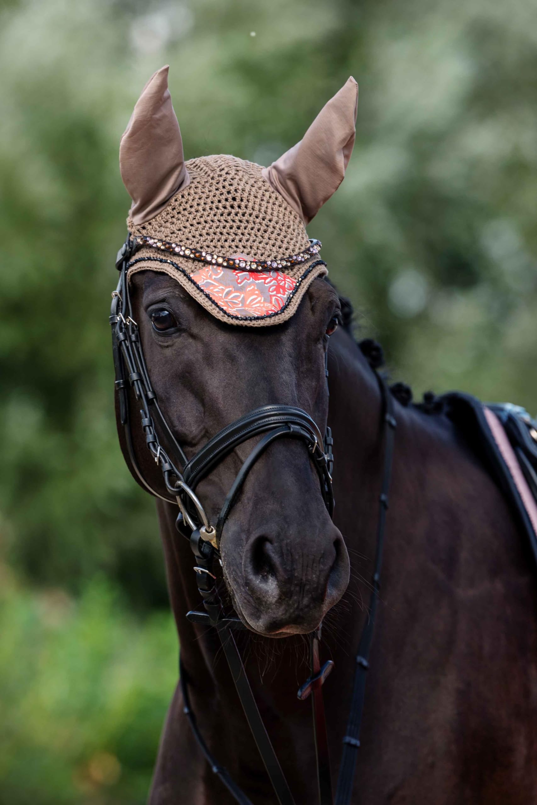 hkm-savona-style-fliegenhaube-taupe-vollblut image 3