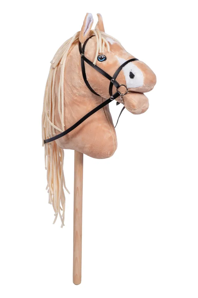 hkm-hobby-horse-sunny-steckenpferd-hellbraun-mit-trense image 1