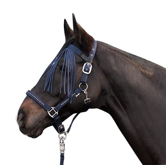 hkm-anti-fly-fliegenschutzstirnband-dunkelblau-warmblut image 7