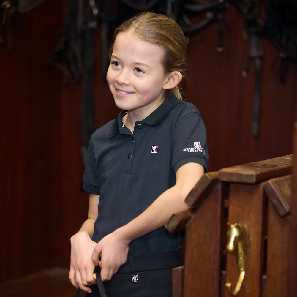 kingsland-equestrian-classic-junior-piqu-polo-shirt-kids-navy image 2