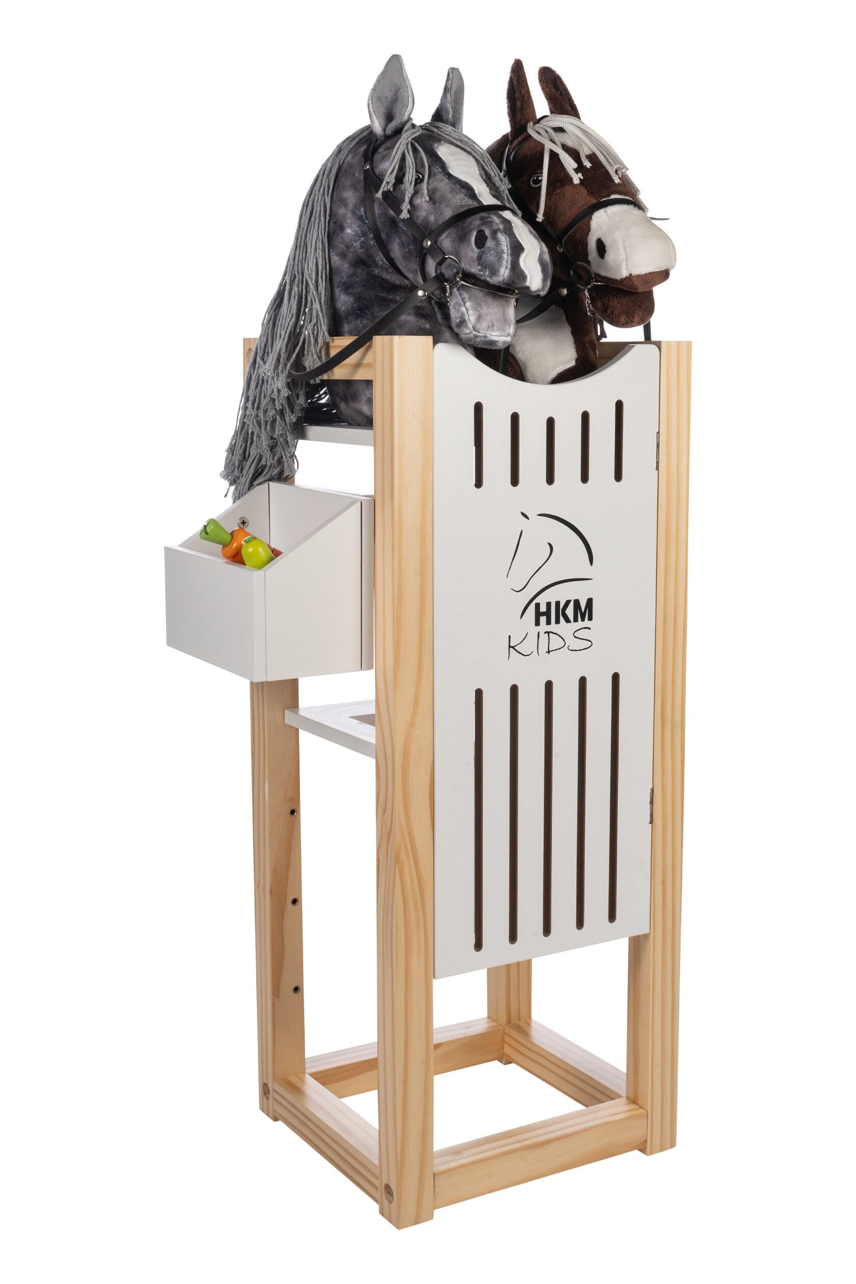 hkm-hobby-horsing-pferdestall-f-r-2-steckenpferde-mit-trog image 1