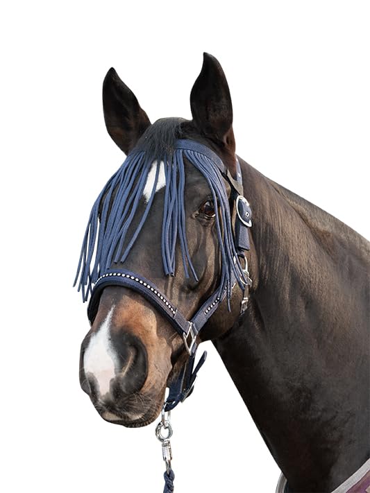 hkm-anti-fly-fliegenschutzstirnband-dunkelblau-warmblut image 8