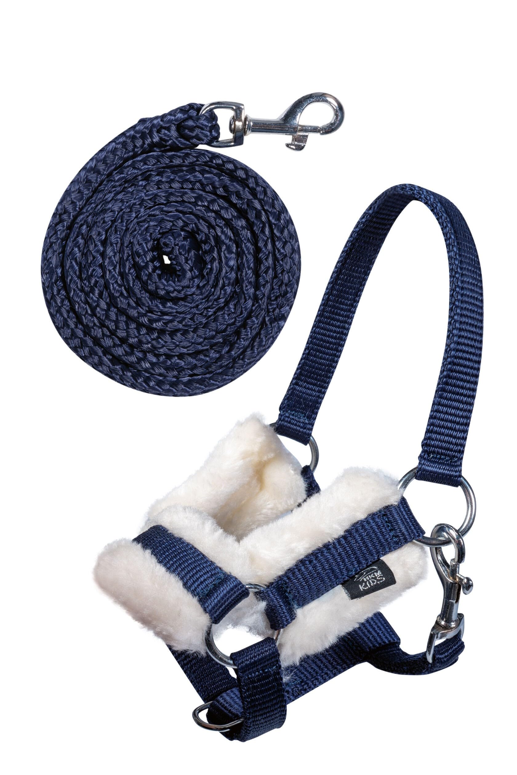 hkm-kids-hobby-horse-halfter-set-dunkelblau-mit-f-hrstrick image 1