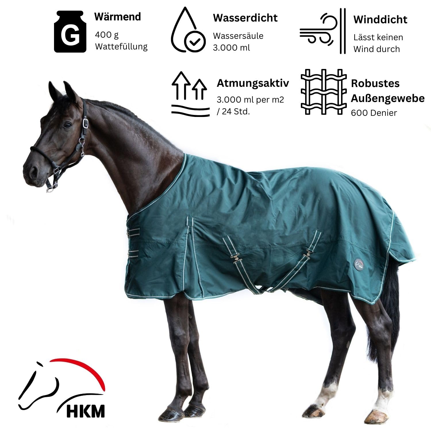 hkm-outdoor-pferdedecke-fleece-dunkelgr-n-400g-135cm image 2