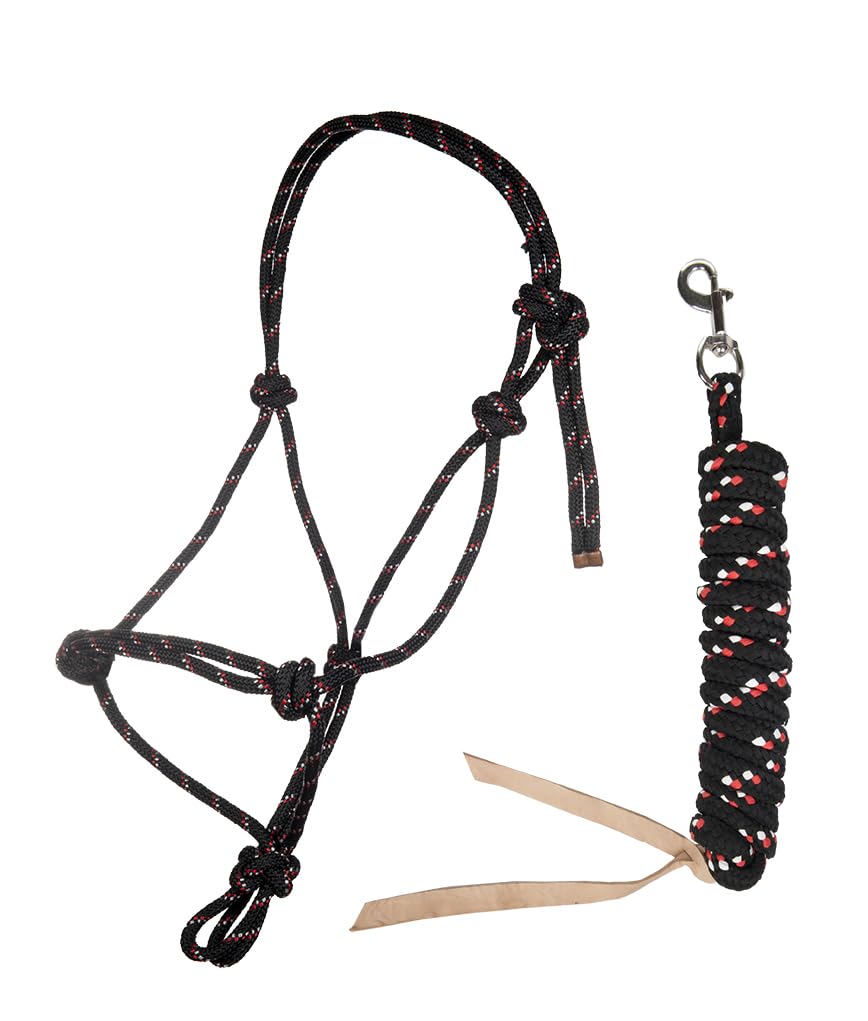 hkm-western-knotenhalfter-11330-mit-strick-schwarz-pony image 1
