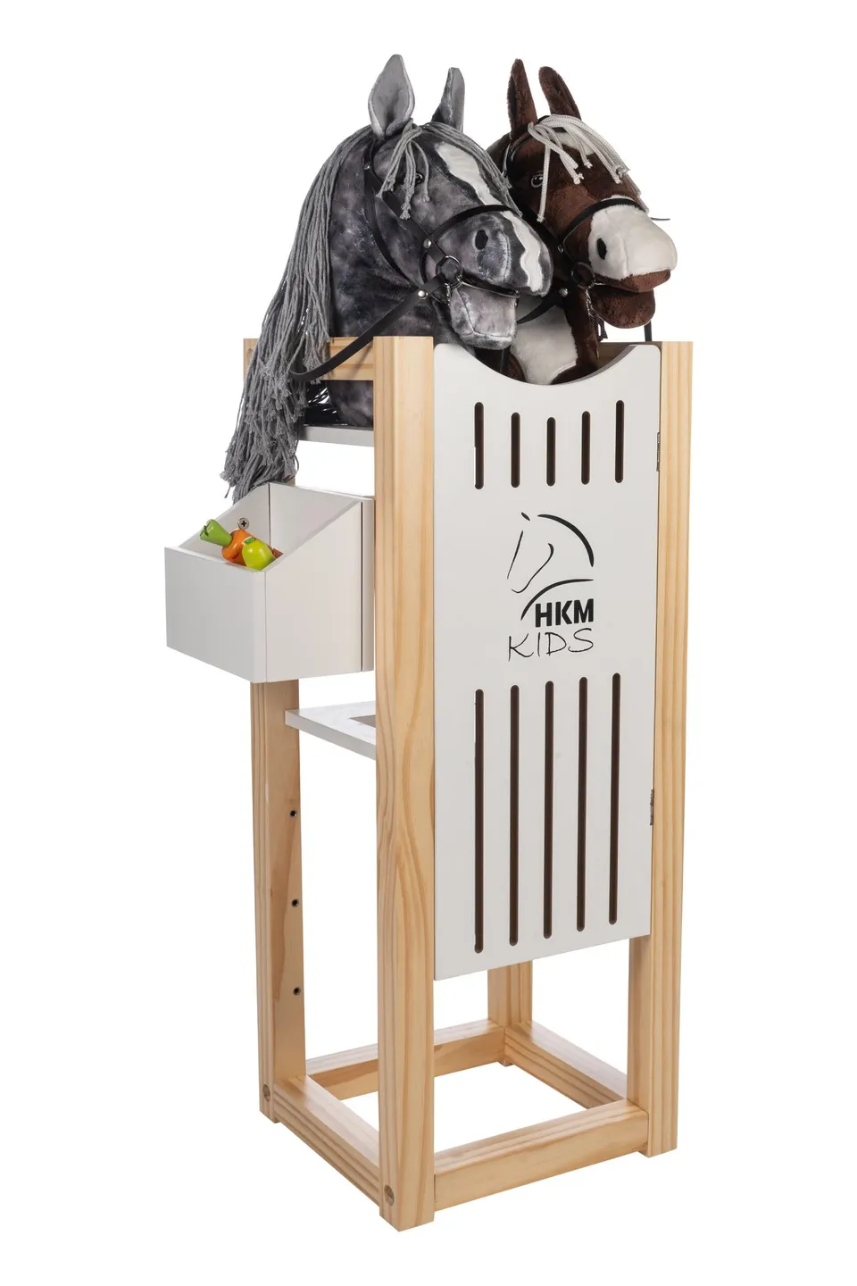 hkm-hobby-horsing-pferdestall-f-r-2-steckenpferde-mit-trog image 1