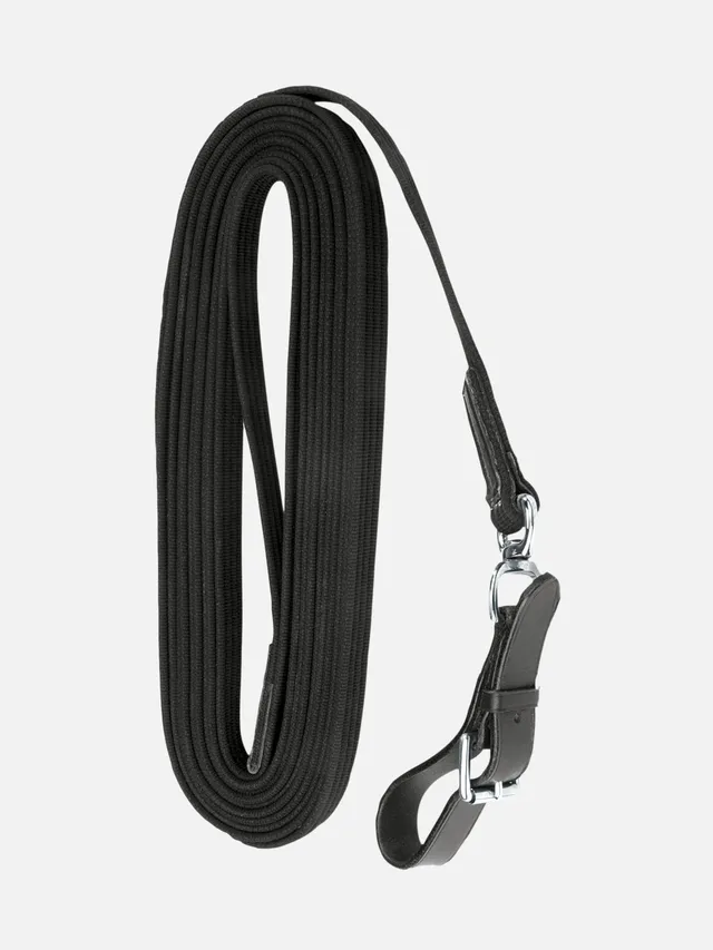 kieffer-longe-8-m-schwarz-chrom-longierleine-aus-gurtband image 1