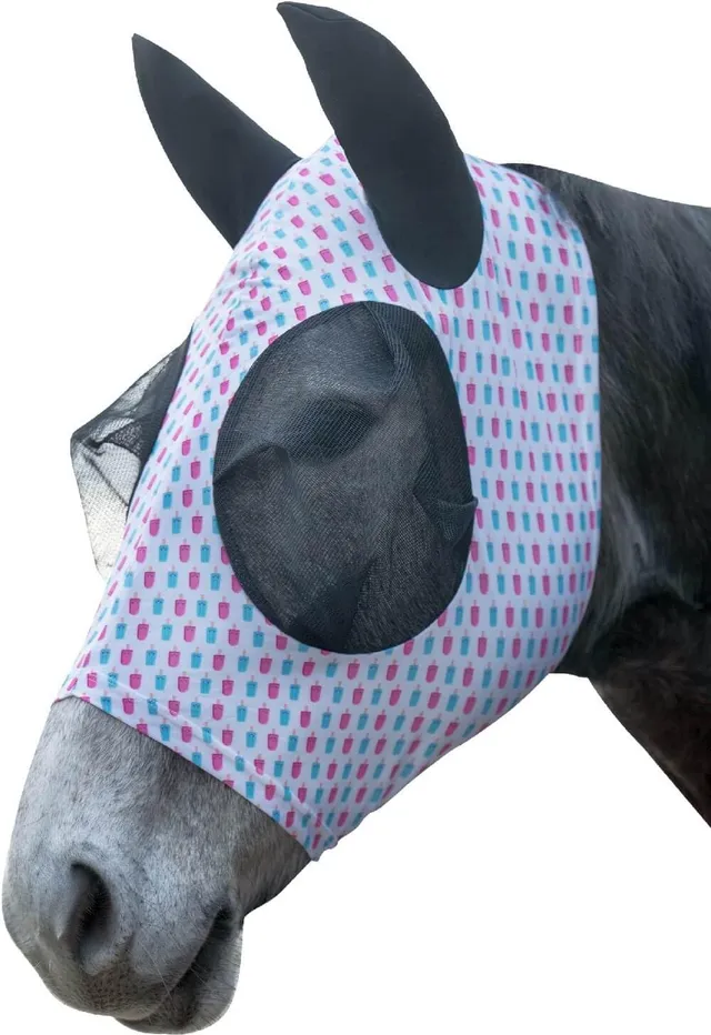hkm-ice-cream-fliegenschutzmaske-wei-pink-warmblut image 1