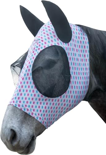hkm-ice-cream-fliegenschutzmaske-wei-pink-warmblut image 2