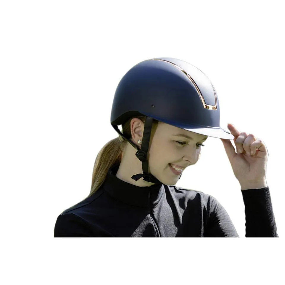 hkm-lady-shield-reithelm-dunkelblau-rosegold-52-54 image 1