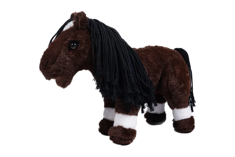 hkm-pony-puppe-dunkelbraun-one-size-pl-schpferd-mit-zubeh-r image 1