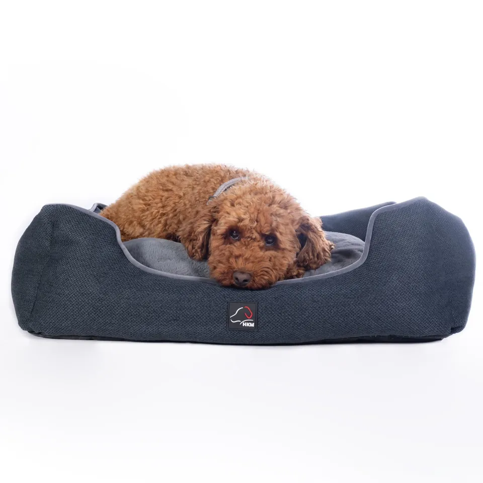hkm-buddy-robust-hundebett-schwarz-grau-l image 1