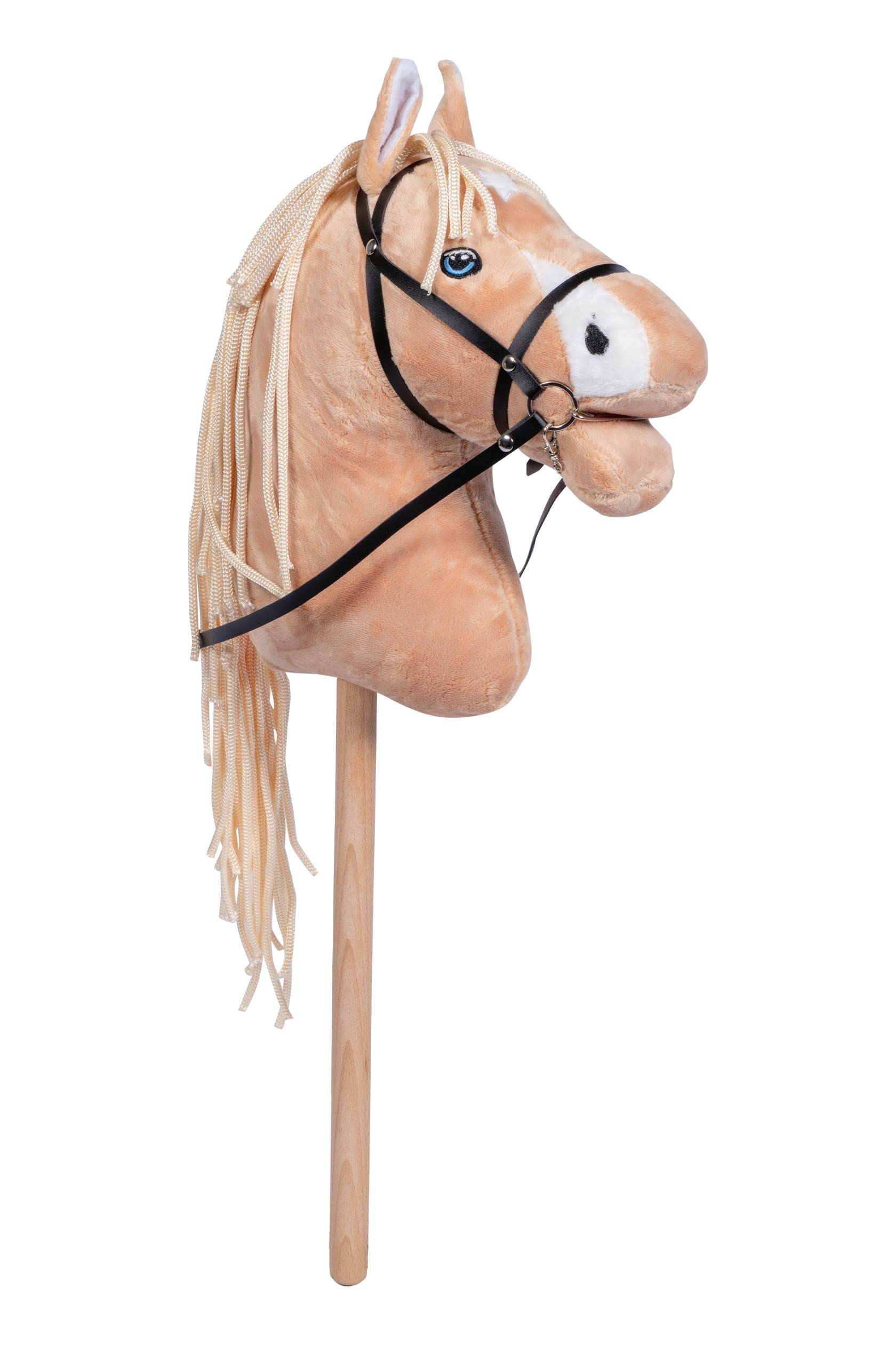 hkm-hobby-horse-sunny-steckenpferd-hellbraun-mit-trense image 1