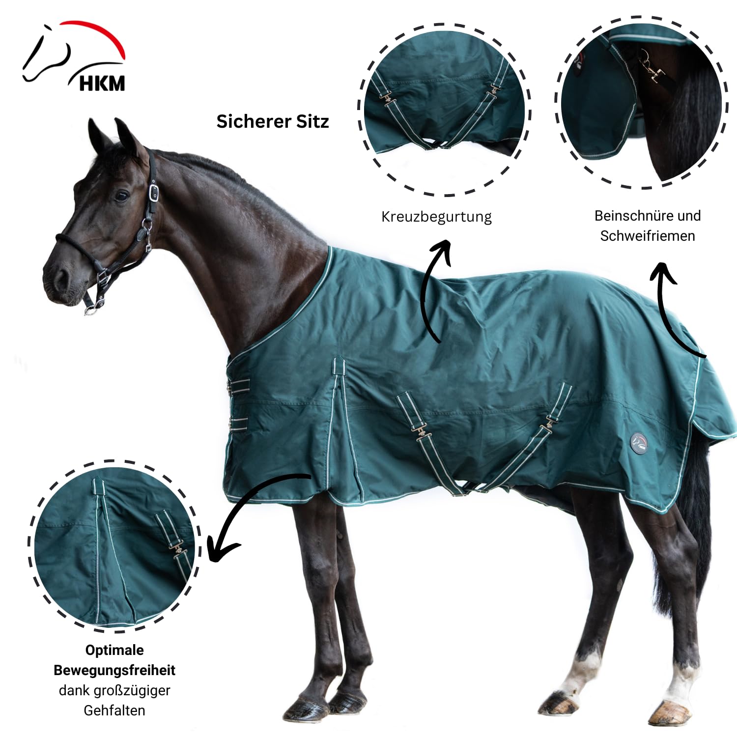 hkm-outdoor-pferdedecke-fleece-dunkelgr-n-400g-135cm image 3