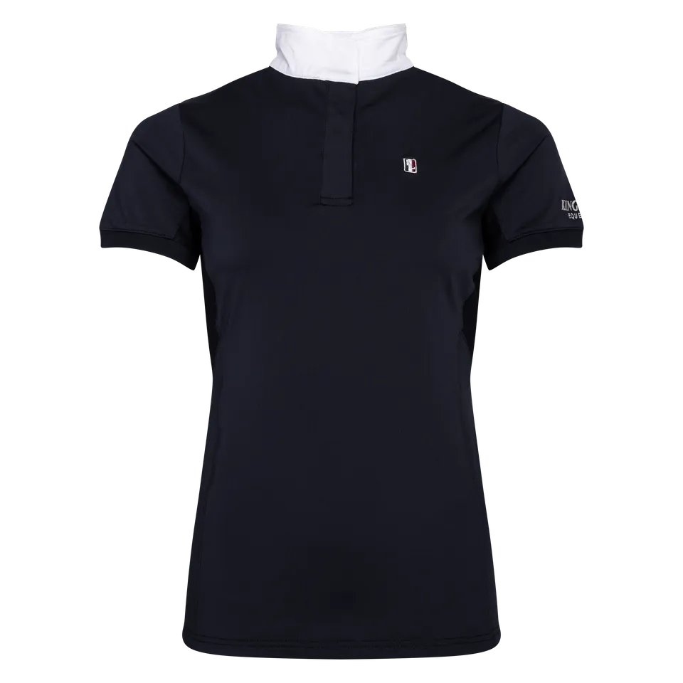 kingsland-equestrian-classic-damen-turniershirt-kurzarm-wei-navy image 1