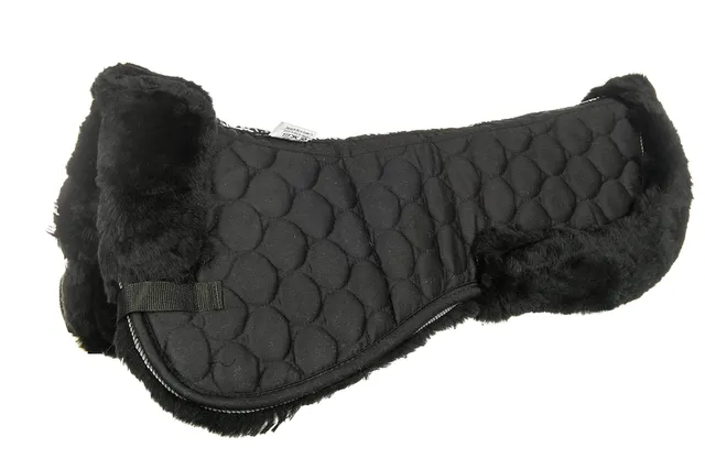 hkm-sattelkissen-aus-echt-lammfell-schwarz-sto-absorbierend image 1