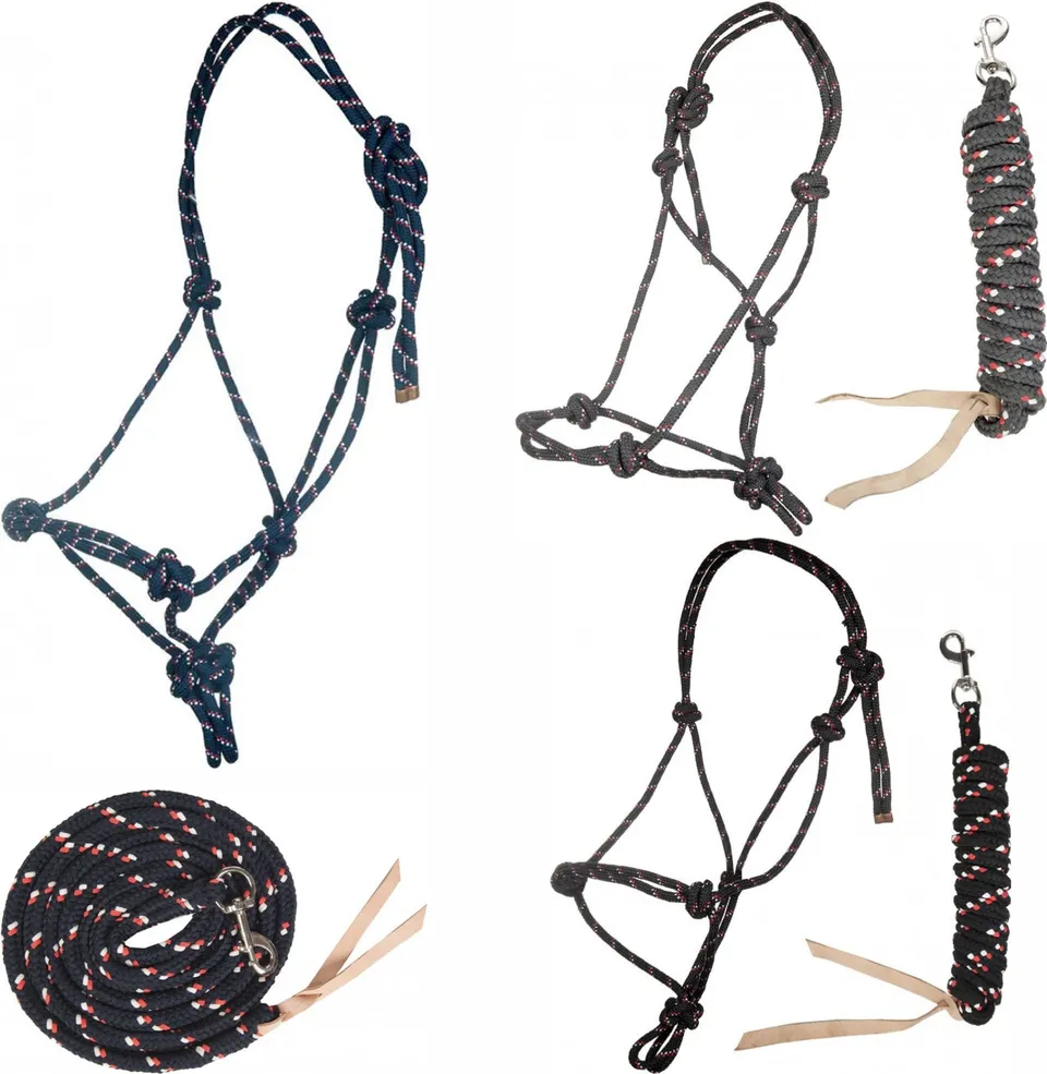 hkm-western-trust-knotenhalfter-set-mit-strick image 1