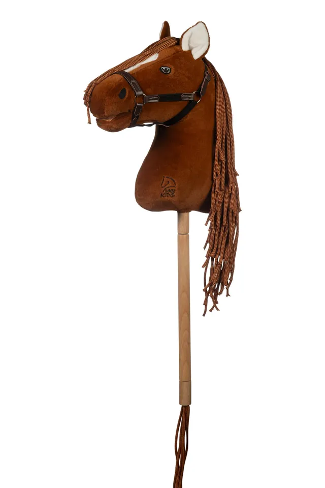 hkm-hobby-horse-premium-dunkelfuchs-mit-halfter-steckenpferd image 1